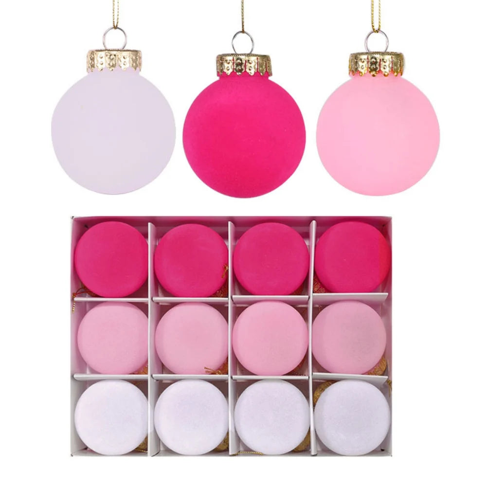 Samtornamente | Beflockte Weihnachtskugeln für elegante Dekoration