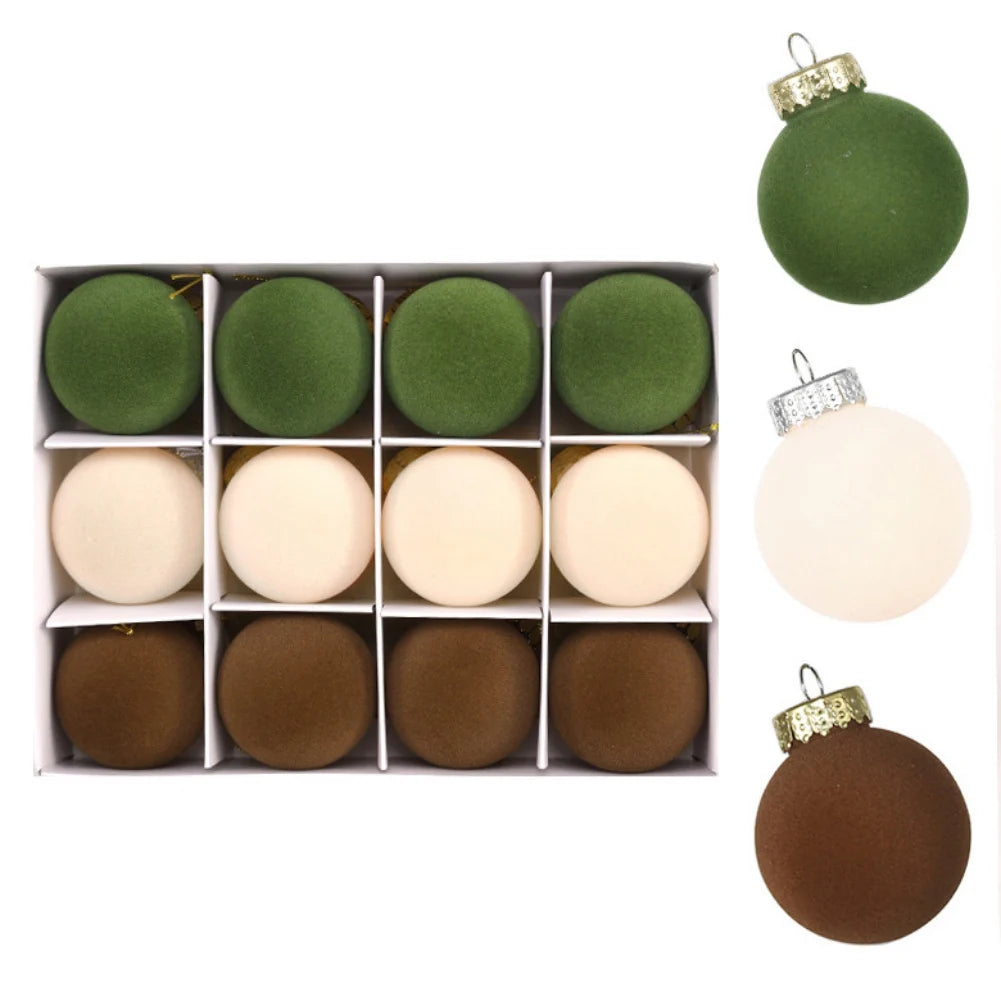 Samtornamente | Beflockte Weihnachtskugeln für elegante Dekoration