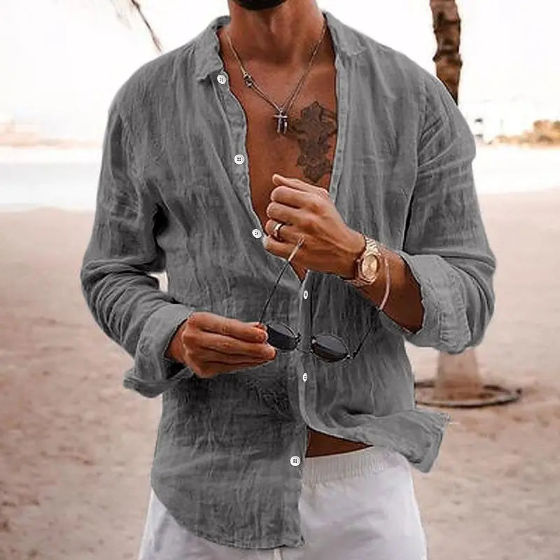 Marco | Herren hemd Langarm Freizeithemd Sommer Casual