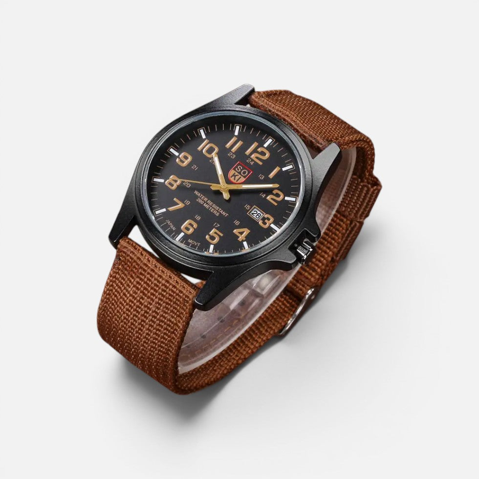 Armbanduhr Analog Ziffernblatt Stoffarmband Rundes Gehäuse