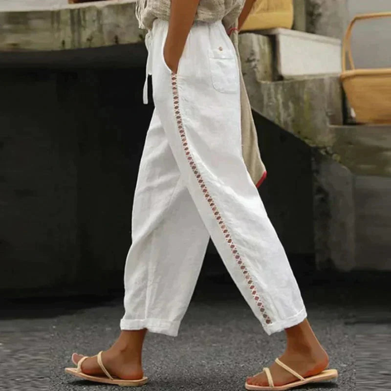 Damenhose | Hohe Taille Gestreift