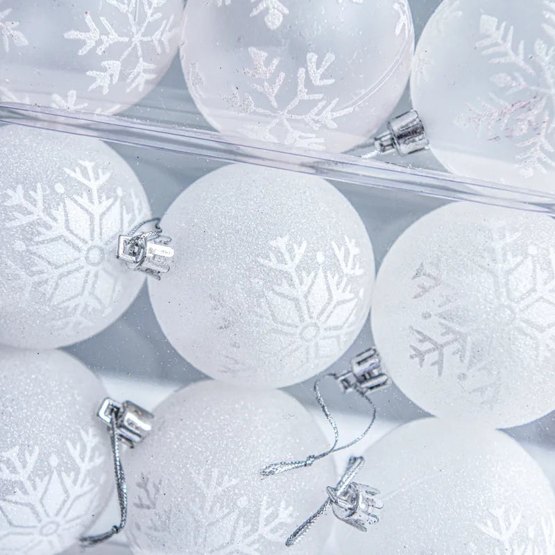 Schneekugel-Weihnachtskugeln | Hängende Weihnachtskugeln mit Glanz