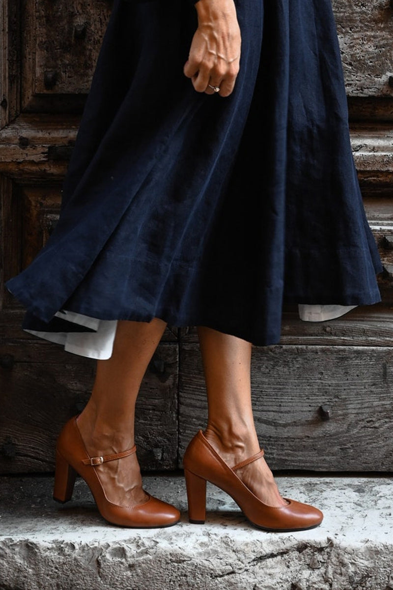 Schuhe Damen mit Arch Support, Elegante Damenschuhe mit breitem Absatz und verstellbarem Schnallenriemen für Komfort