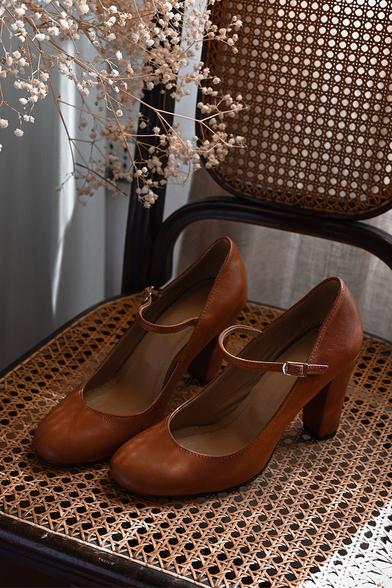 Schuhe Damen mit Arch Support, Elegante Damenschuhe mit breitem Absatz und verstellbarem Schnallenriemen für Komfort