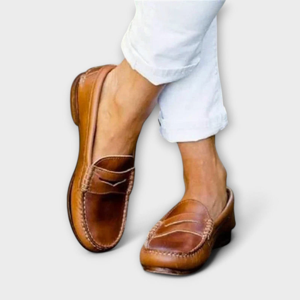 Damen Vintage Mokassin Naht Slip-On Loafer