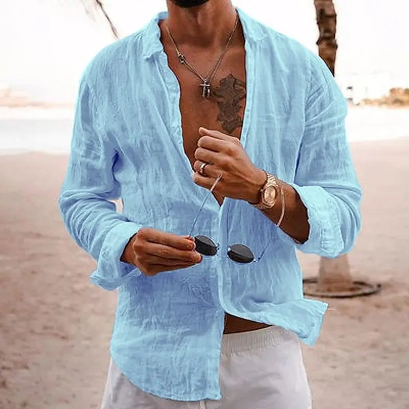 Marco | Herren hemd Langarm Freizeithemd Sommer Casual