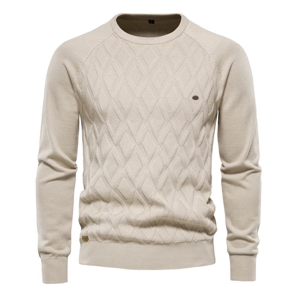 THEODOR | HERRENPULLOVER MIT RAUTENMUSTER