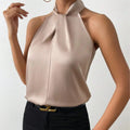 Seidentop Damen | Eleganter Knotenkragen & Fließender Fall