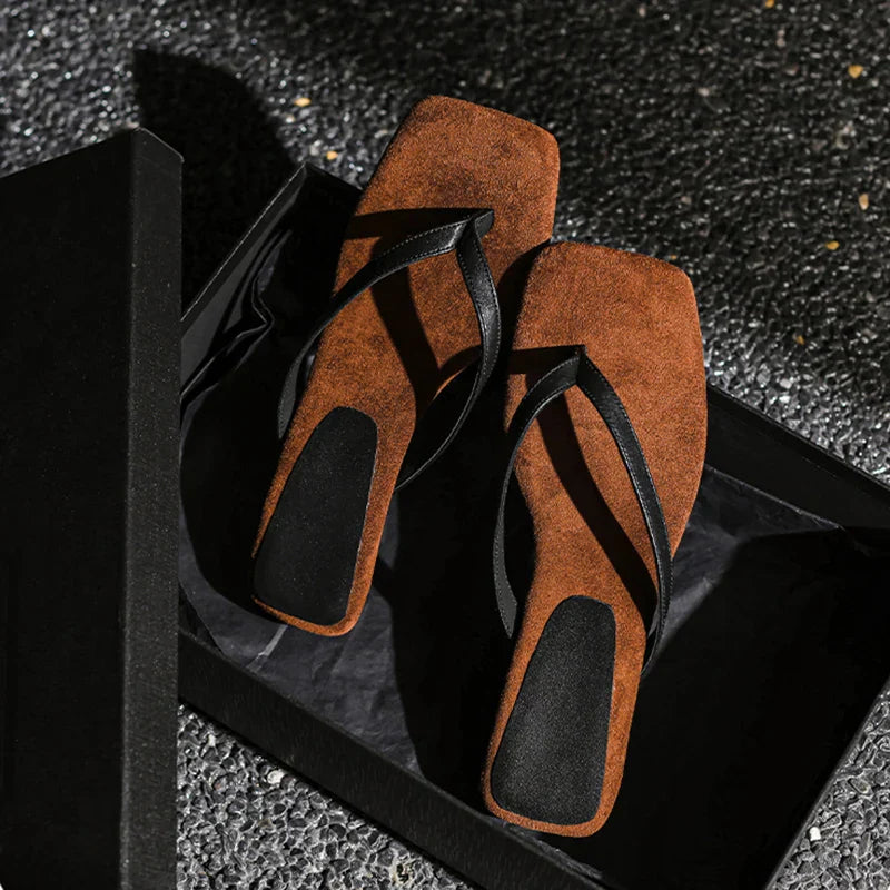 Damen Elegant Eckig Toe Absatz Sandalen