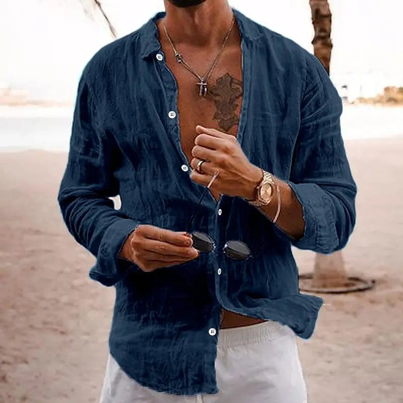 Marco | Herren hemd Langarm Freizeithemd Sommer Casual