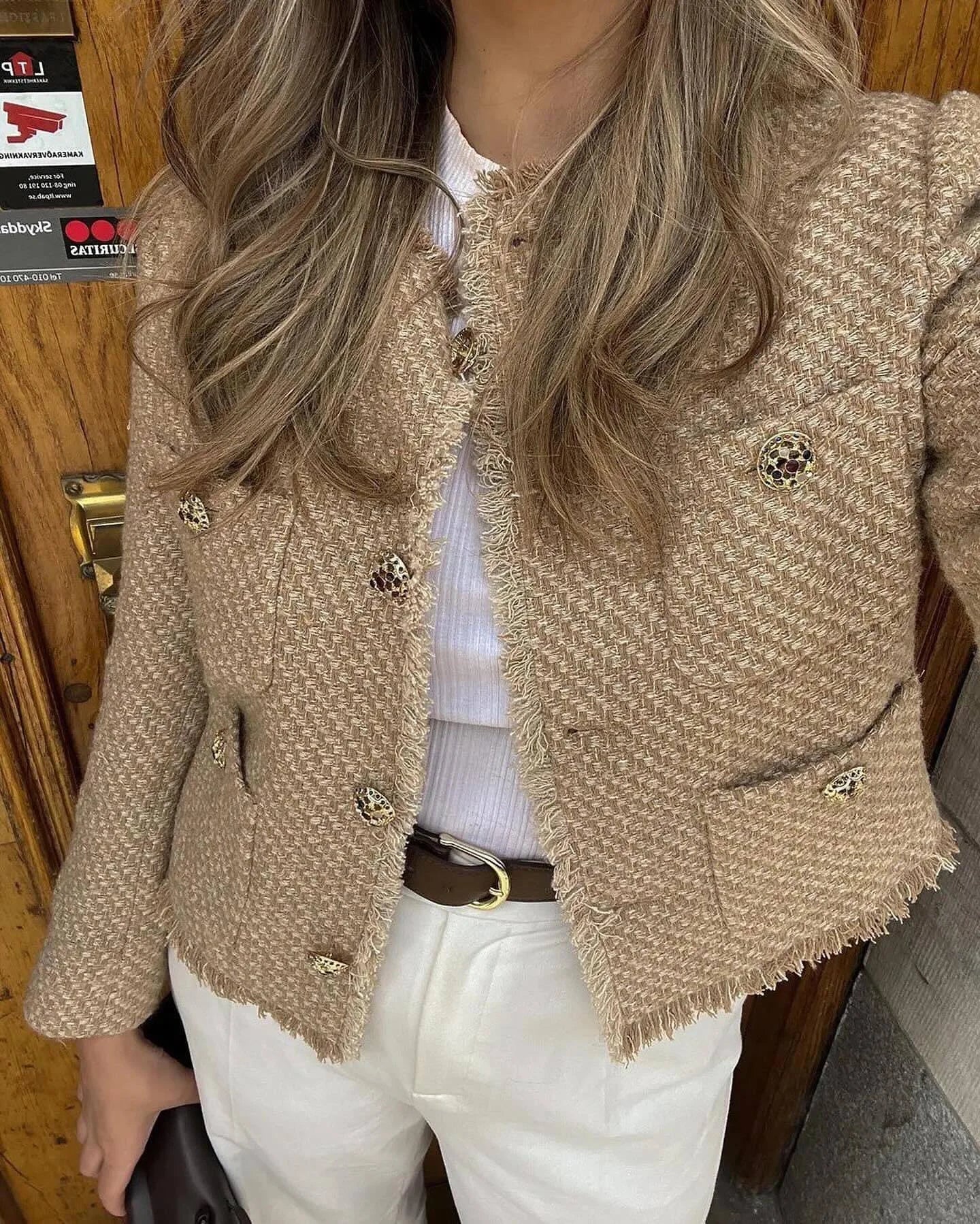 Drune | Klassischer Tweed-blazer Wollmischung Zeitlos und Elegant