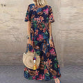 Damen Geblümtes Spitzen Maxi Sommerkleid