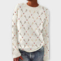 Pullover Damen | Geweih-Dessin & Rundhals-Ausschnitt