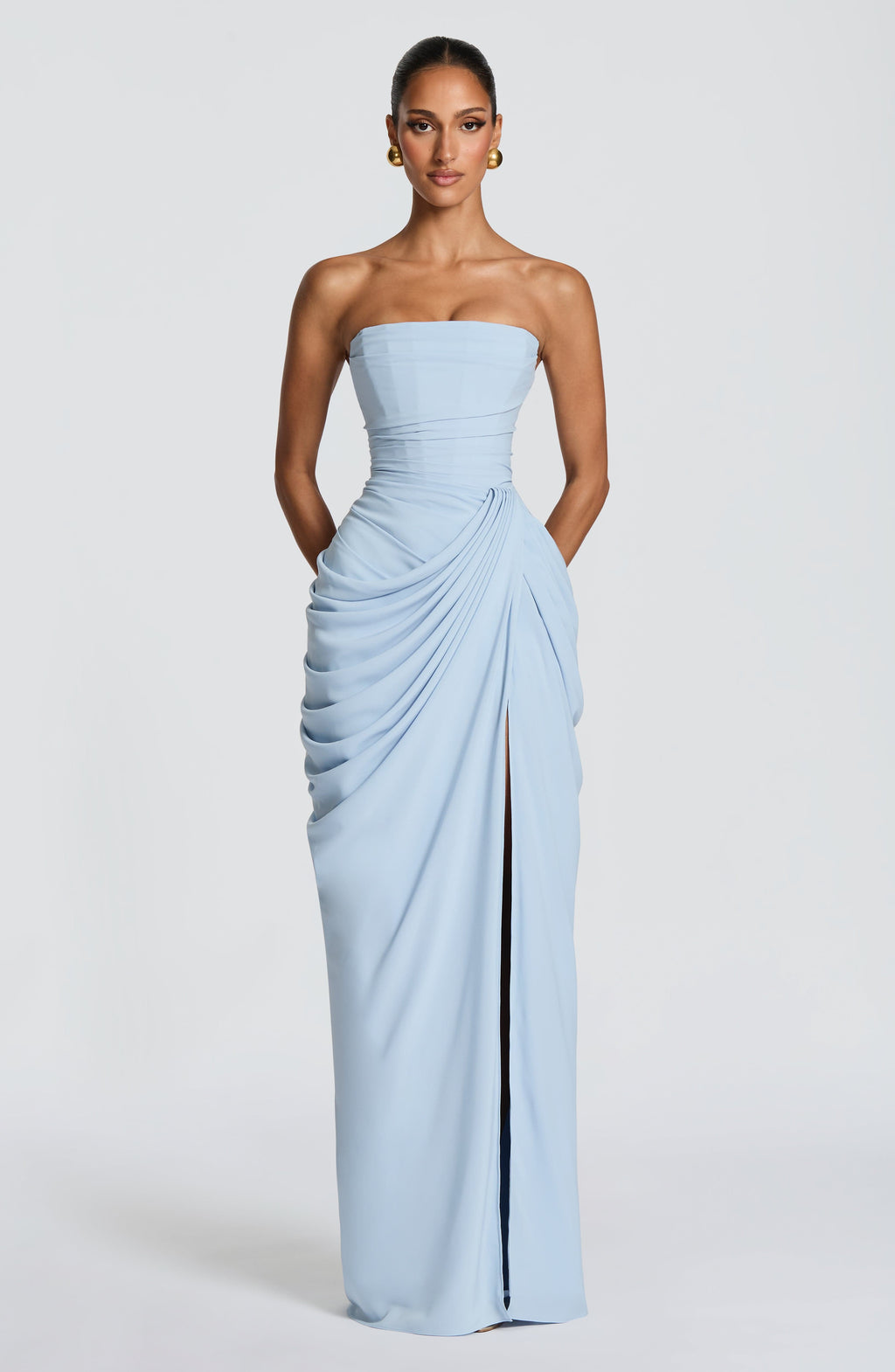Skulpturales trägerloses Maxikleid für Damen – Elegantes Abendkleid mit perfekter Passform