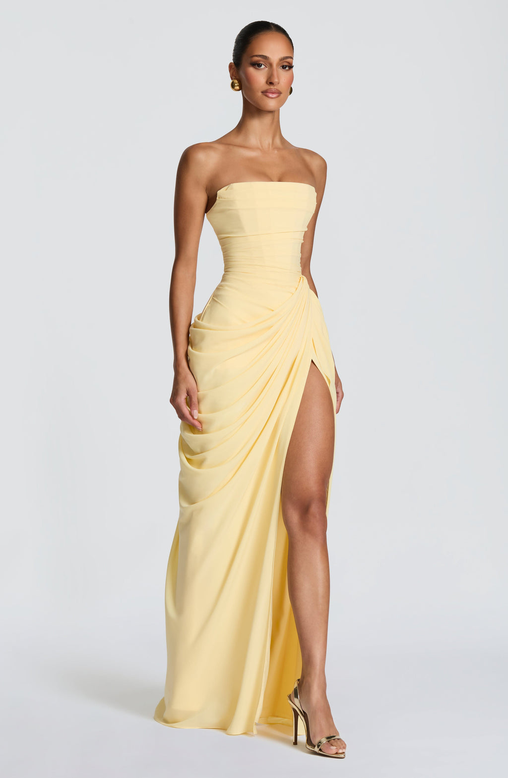 Skulpturales trägerloses Maxikleid für Damen – Elegantes Abendkleid mit perfekter Passform