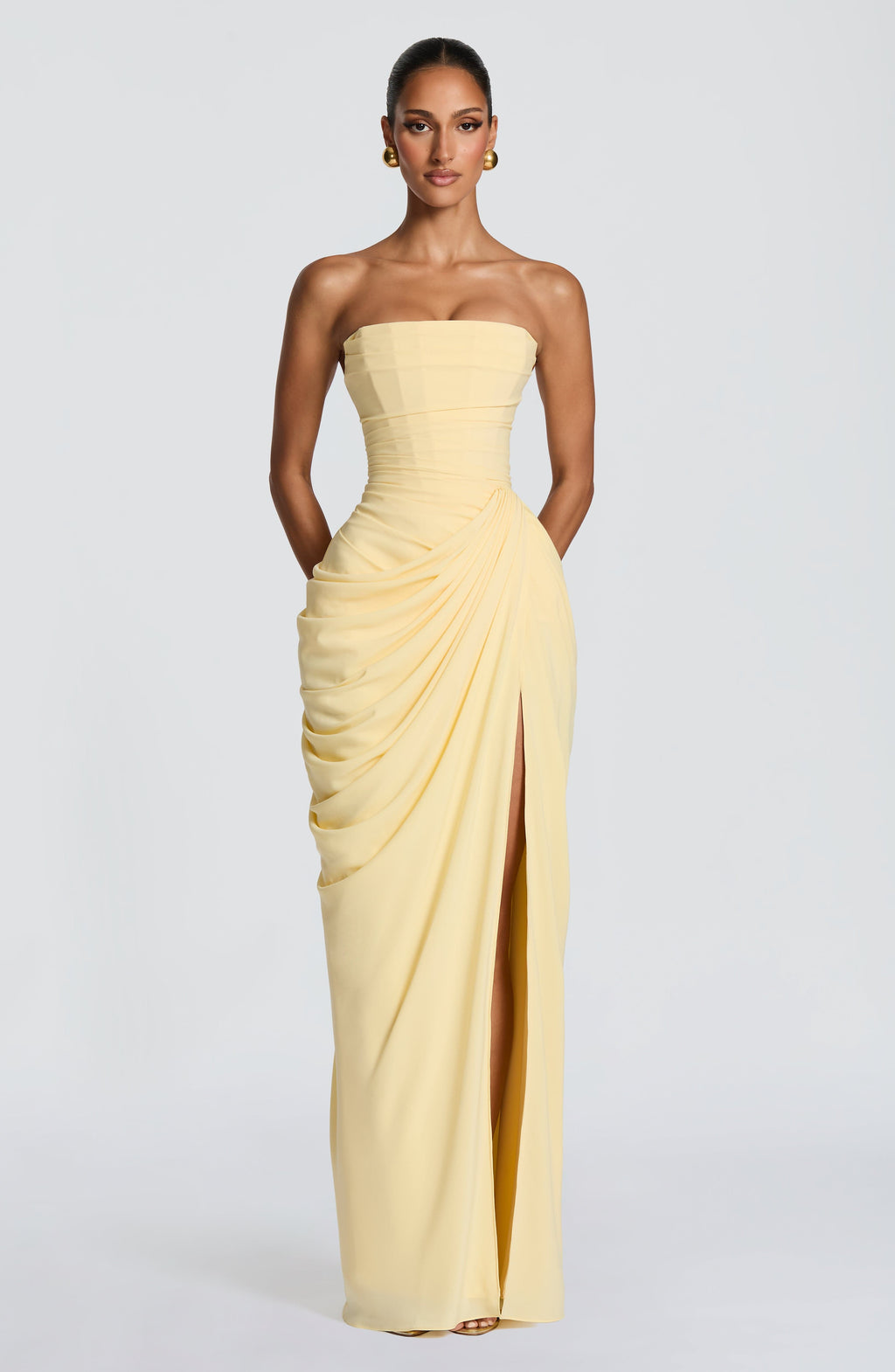 Skulpturales trägerloses Maxikleid für Damen – Elegantes Abendkleid mit perfekter Passform