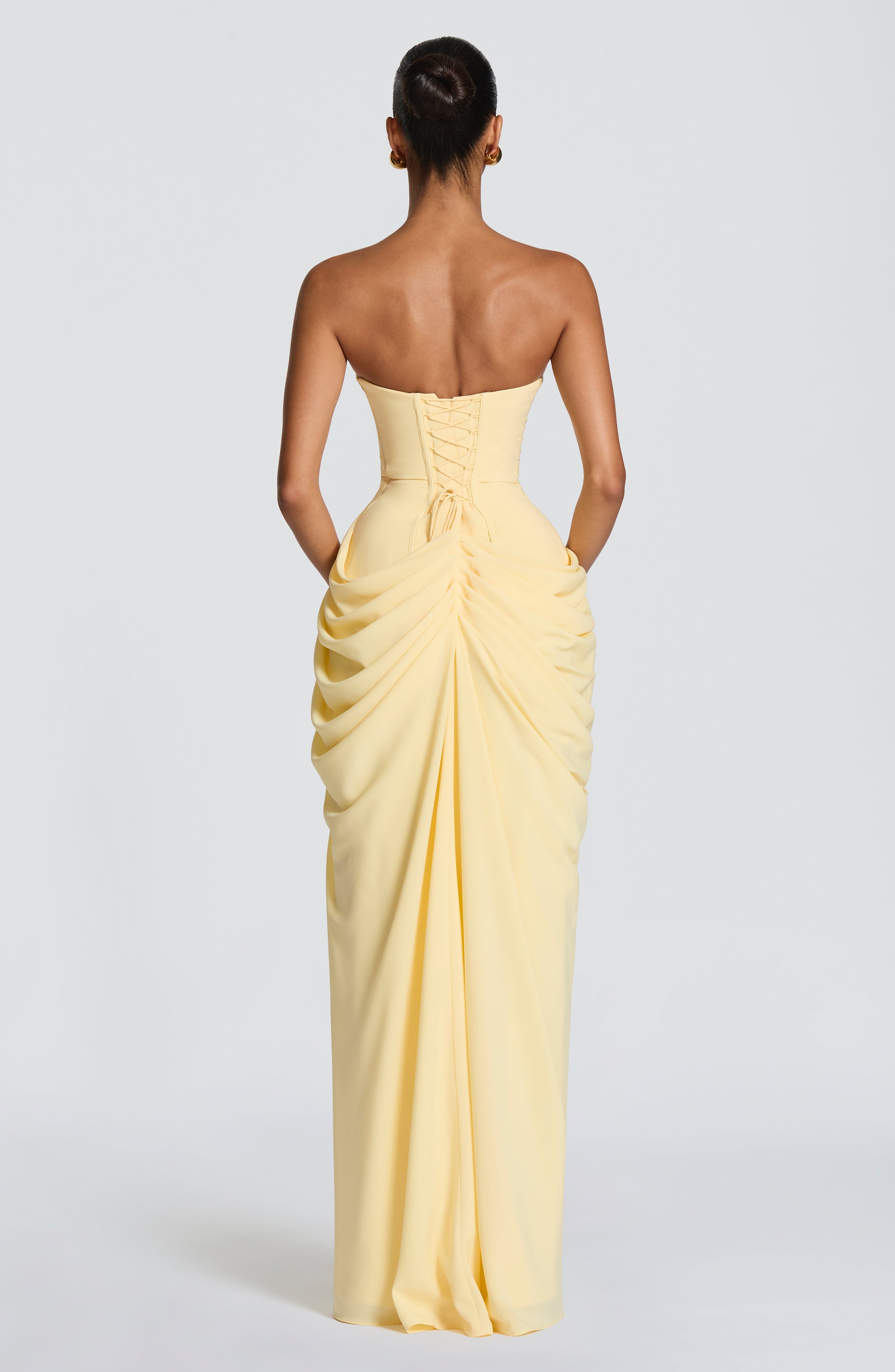Skulpturales trägerloses Maxikleid für Damen – Elegantes Abendkleid mit perfekter Passform