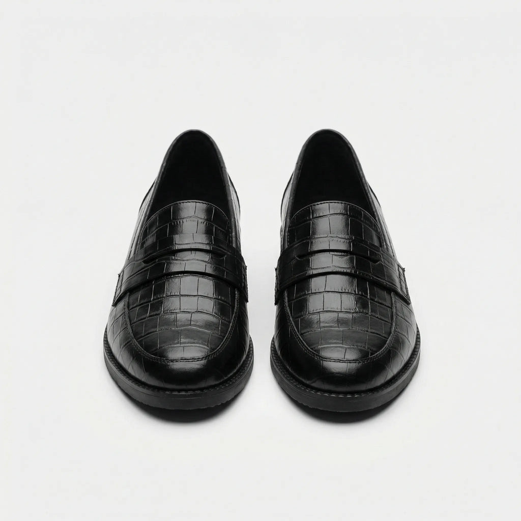 Slip On Damenschuh Elegant | Kroko-Optik & Zeitloser Chic