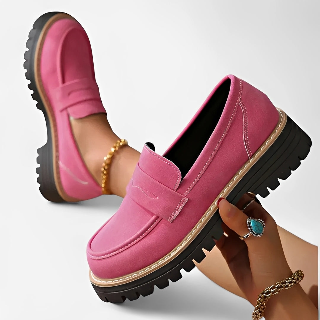 Slipper Damen | Plateau-Loafer mit kräftiger Profilsohle