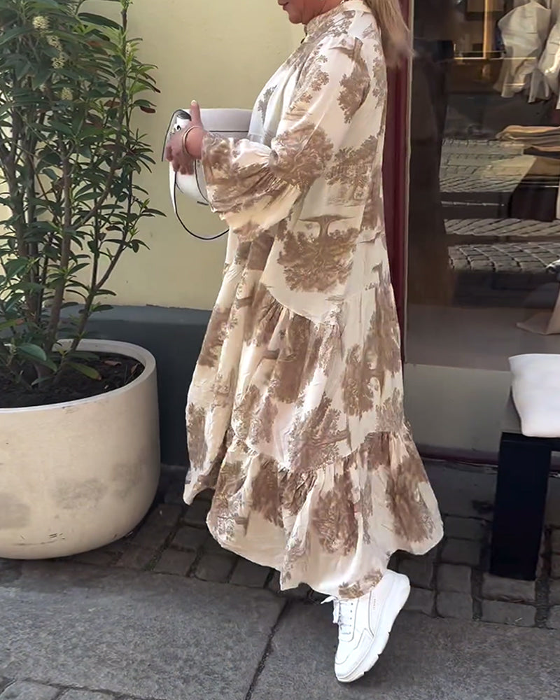 Damen Blumen Gestuft Maxi Sommerkleid