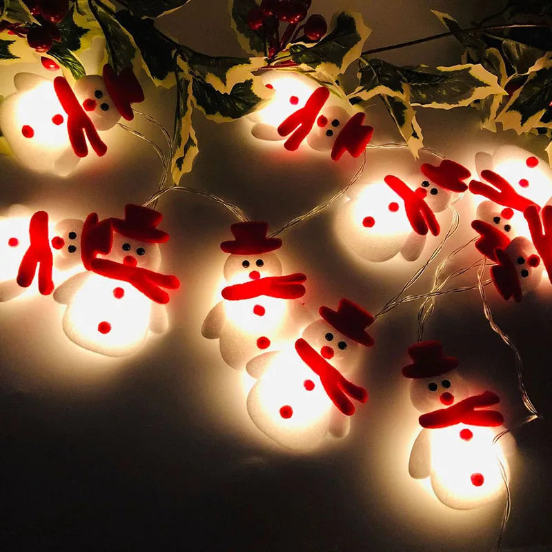 SnowmanGlow | Lichterkette mit Plüschschneemann für Weihnachtsfeiern
