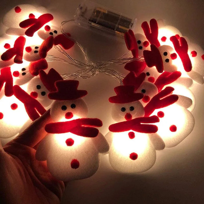 SnowmanGlow | Lichterkette mit Plüschschneemann für Weihnachtsfeiern