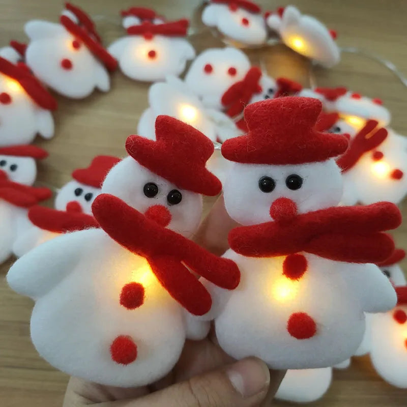 SnowmanGlow | Lichterkette mit Plüschschneemann für Weihnachtsfeiern