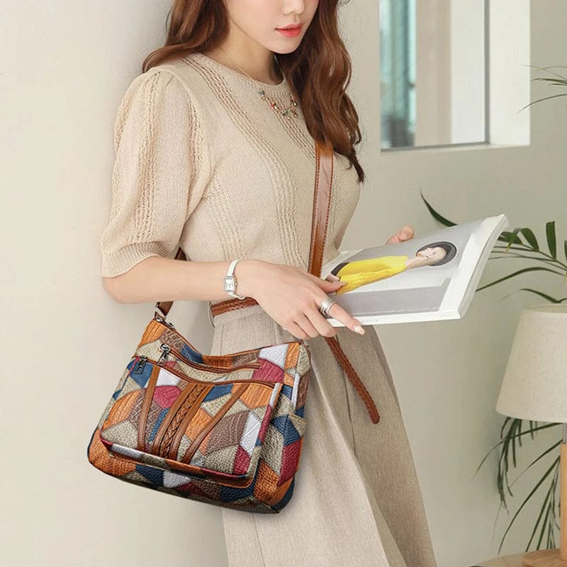 Sara | Mosaik-Lederhandtasche