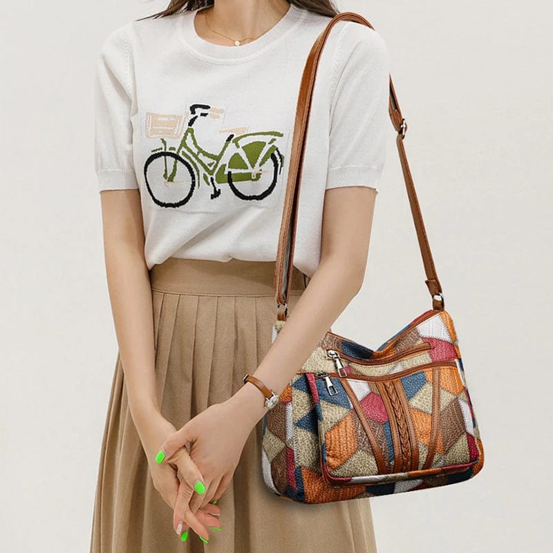 Sara | Mosaik-Lederhandtasche