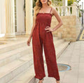 Sommer Jumpsuit Damen | Spaghettiträger & Smok-Oberteil