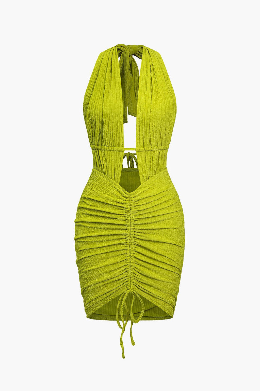 Sommer Kleid Damen | Neckholder, Cut-out & Körperbetonte Raffung