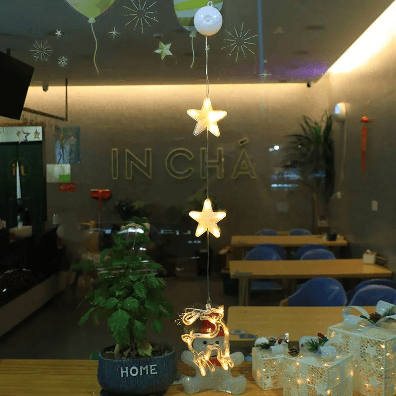 SparkleLights | LED-Lampe in Schneeflocken- und Sternform für die Weihnachtsdekoration