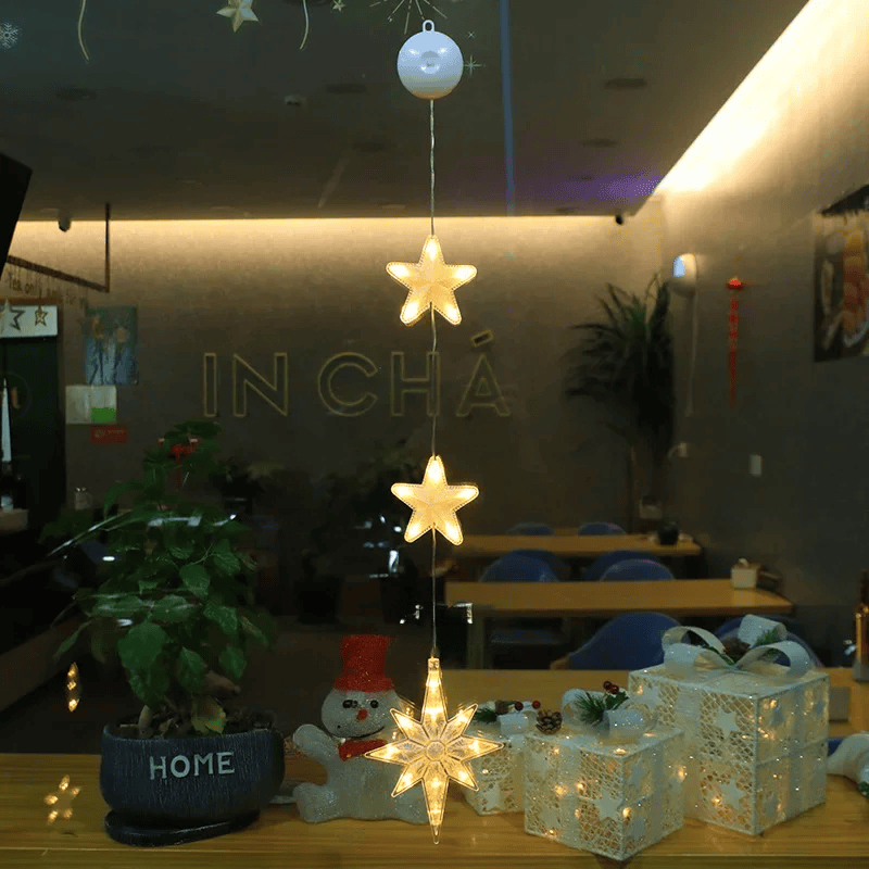 SparkleLights | LED-Lampe in Schneeflocken- und Sternform für die Weihnachtsdekoration
