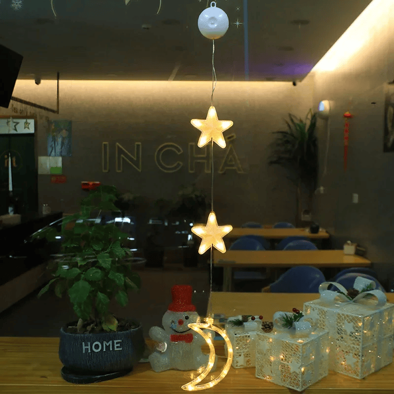 SparkleLights | LED-Lampe in Schneeflocken- und Sternform für die Weihnachtsdekoration