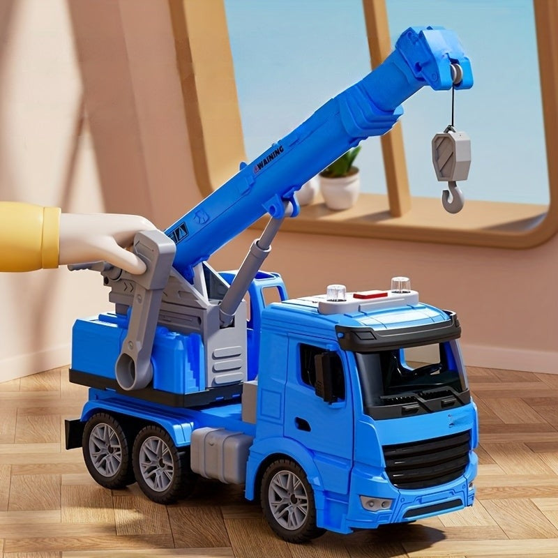 Spielzeug-Baukranwagen – Realistisches Fahrzeug mit Lichtern, Geräuschen und beweglichem Arm für Kinderspielzeit