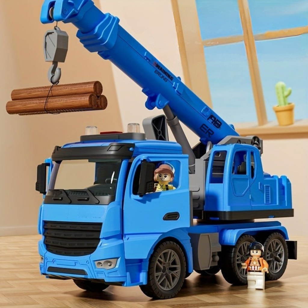 Spielzeug-Baukranwagen – Realistisches Fahrzeug mit Lichtern, Geräuschen und beweglichem Arm für Kinderspielzeit