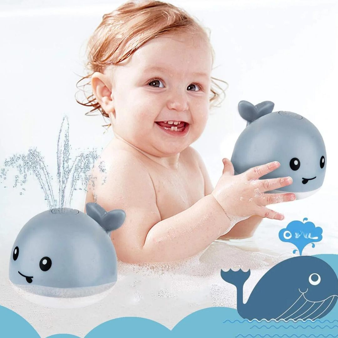 SplashTale | Wal-Badespielzeug mit LED-Wassersprüher und automatischem Fontäneneffekt