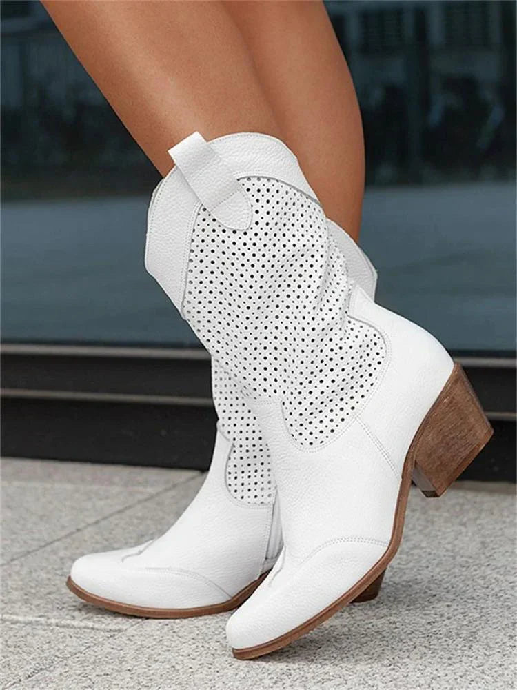 Stiefel Damen | Perforiert & Zeitlos im Western-Look