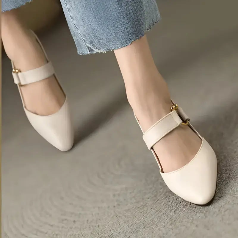 Stilettos Damen | Slingback & Goldring-Detail