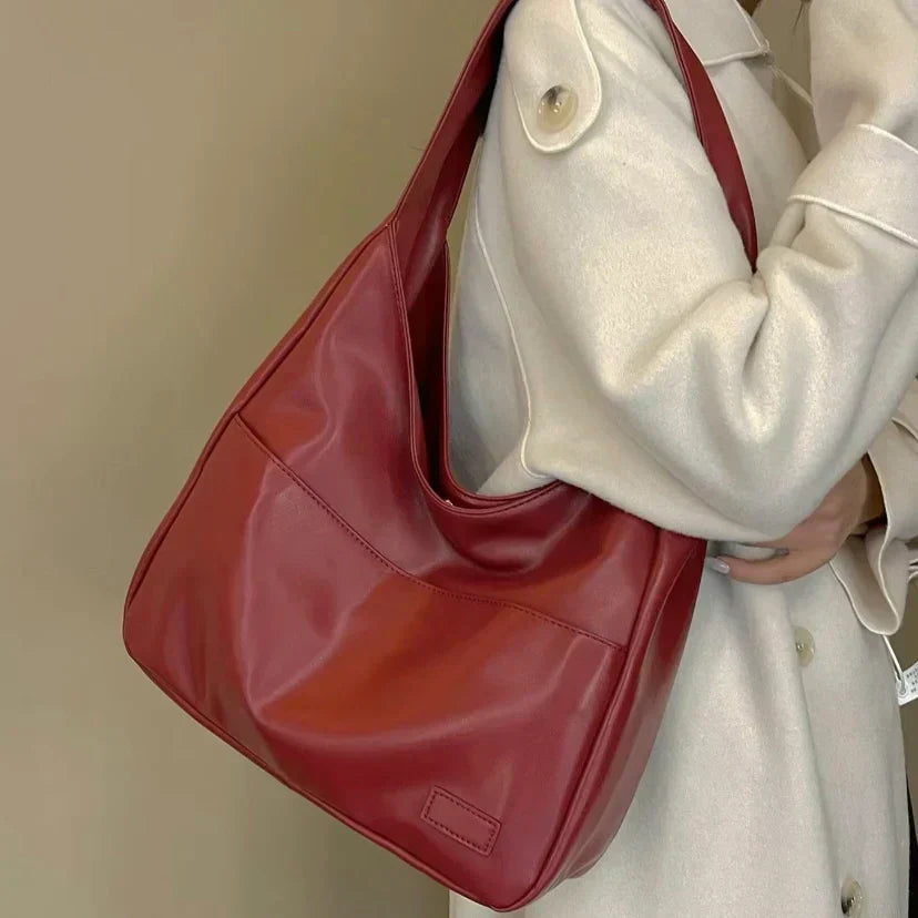 Stilvolle Damen-Schultertasche mit großem Fassungsvermögen aus PU-Leder