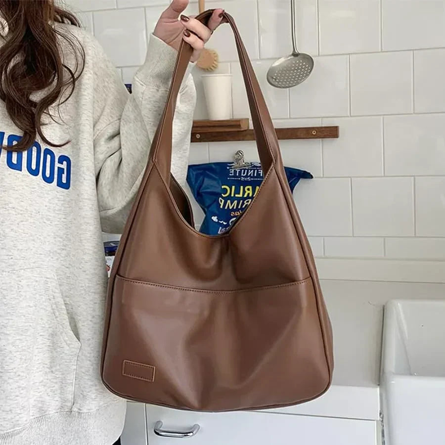 Stilvolle Damen-Schultertasche mit großem Fassungsvermögen aus PU-Leder