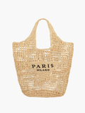 Stilvolle Strandtasche für Damen, handgefertigt aus Stroh im Boho-Stil