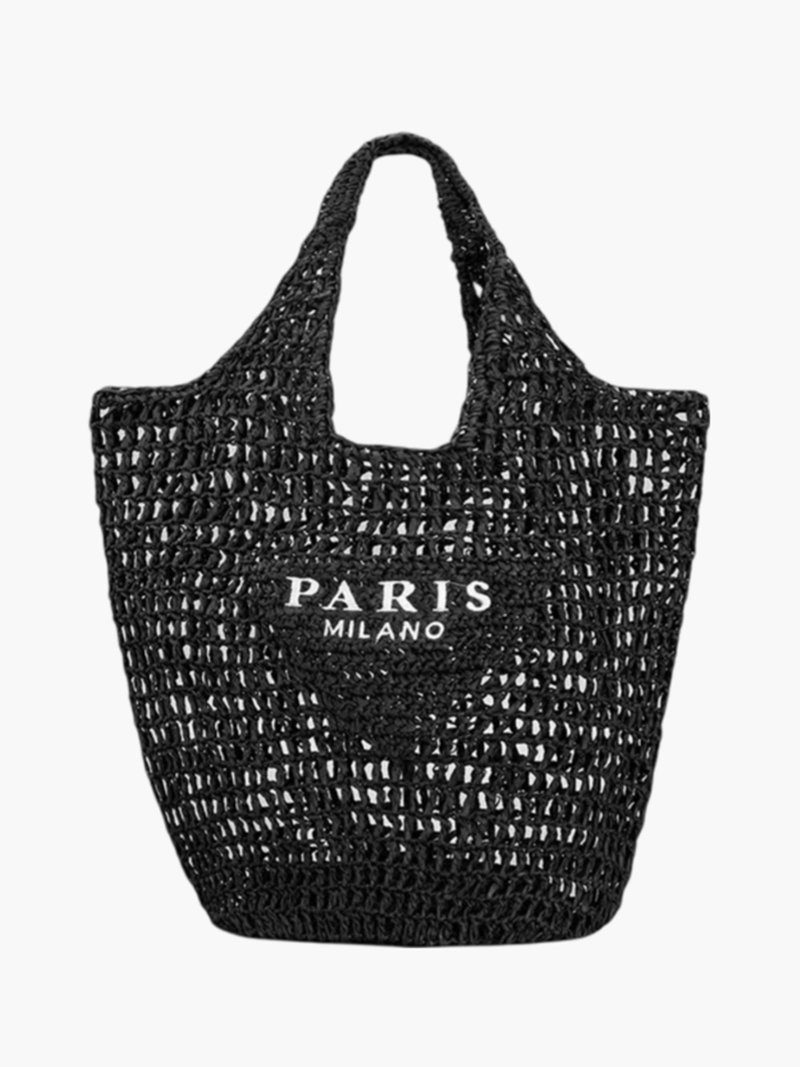 Stilvolle Strandtasche für Damen, handgefertigt aus Stroh im Boho-Stil