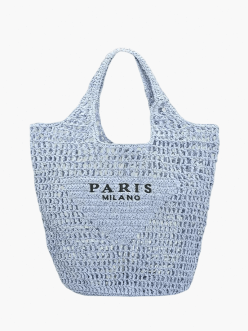 Stilvolle Strandtasche für Damen, handgefertigt aus Stroh im Boho-Stil