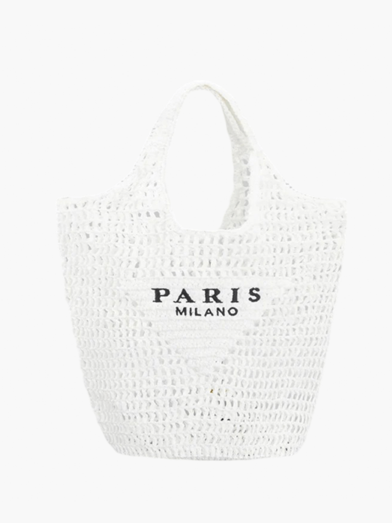 Stilvolle Strandtasche für Damen, handgefertigt aus Stroh im Boho-Stil