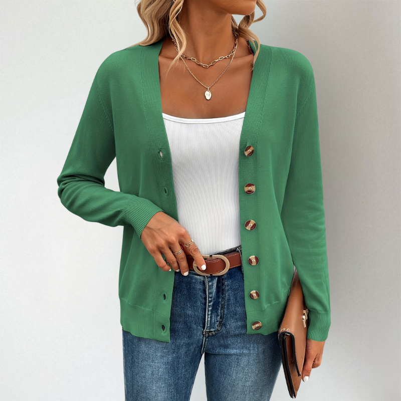 Strickjacke Damen | Feiner V-Ausschnitt & Seitenschlitze