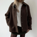 Strickjacke Damen | Hemdkragen & Oversized-Schnitt