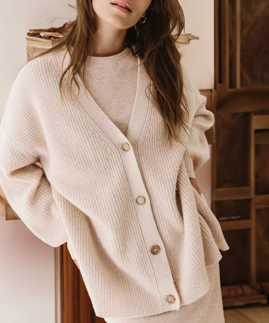 Strickjacke Damen | Kokon-Schnitt & Rippstrick