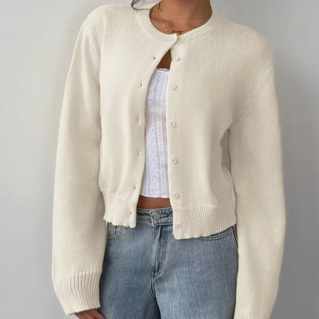 Strickjacke Damen | Kurzer Schnitt & Knopfleiste