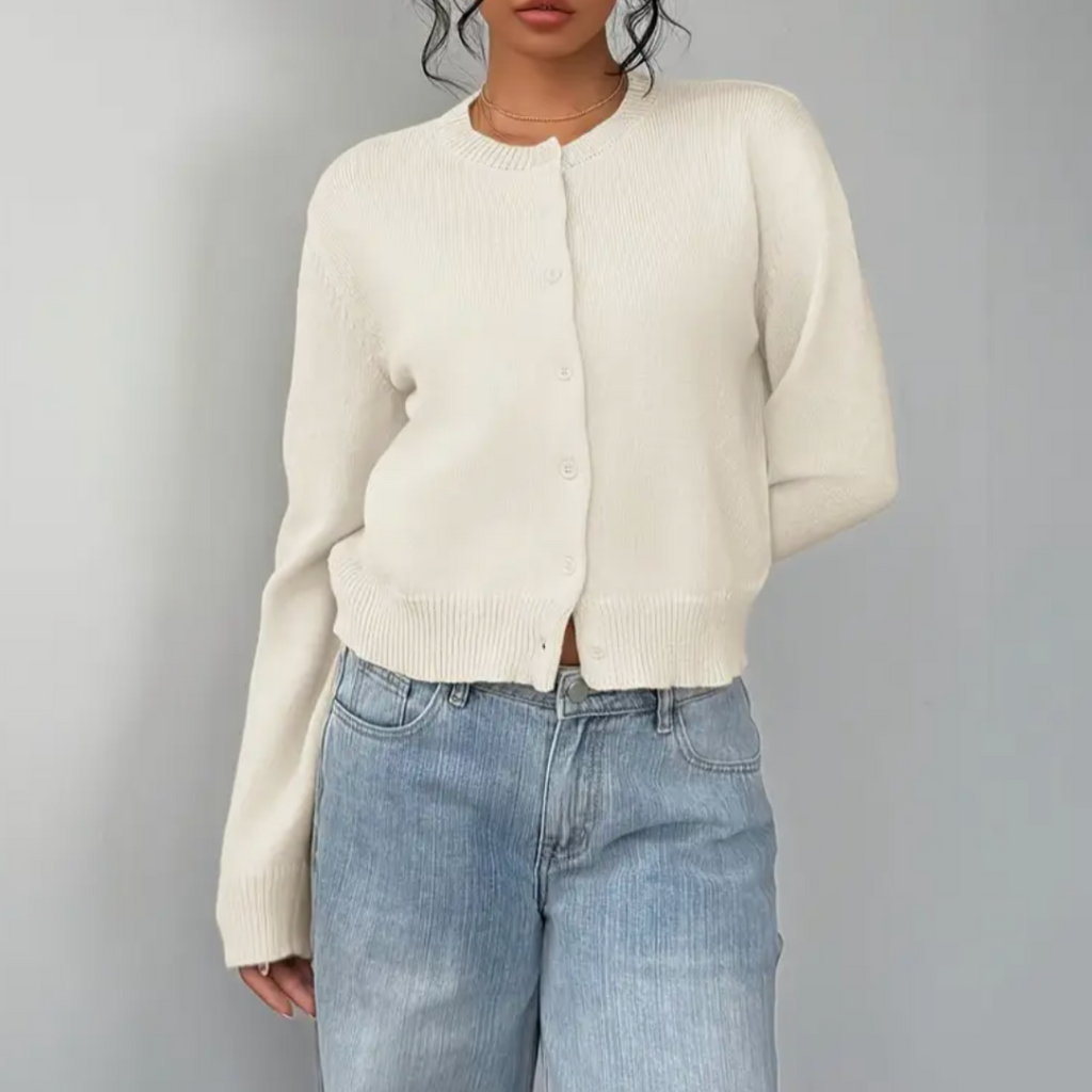 Strickjacke Damen | Kurzer Schnitt & Knopfleiste